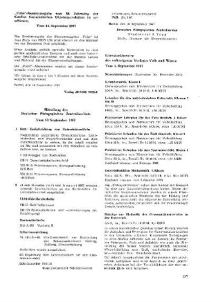 Mitteilung des Deutschen Pädagogischen Zentralinstituts : vom 1. September 1967