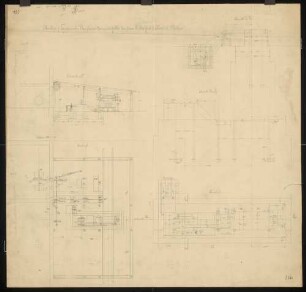 Technische Zeichnung : Montage[-] und Fundament-Plan für ein Horizontalgatter für Herrn O. Saalfeld in Görschlitz bei Düben