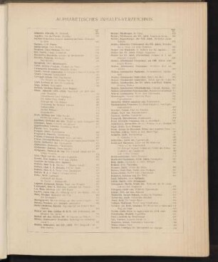 Alphabetisches Inhalts-Verzeichnis.