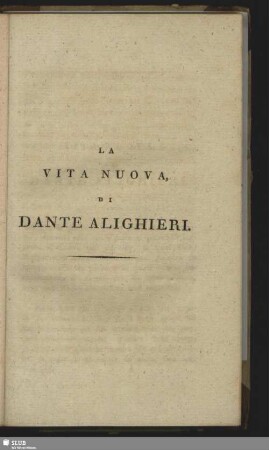 La Vita Nuova Di Dante Alighieri