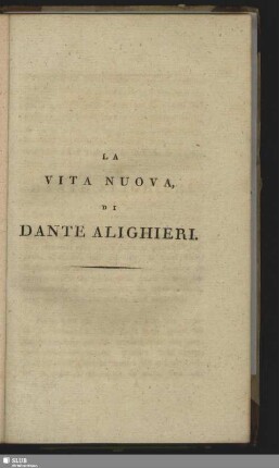 La Vita Nuova Di Dante Alighieri