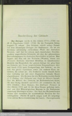 Beschreibung der Gebäude
