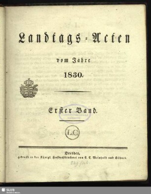1830/31,1: Landtags-Acten : vom Jahre ...