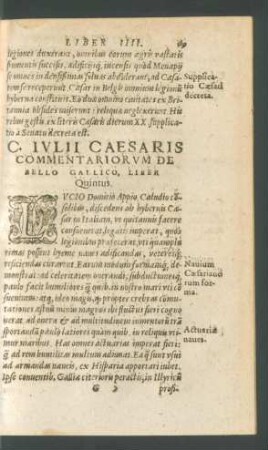 C. Iulii Caesaris Commentariorum De Bello Gallico, Liber Quintus.