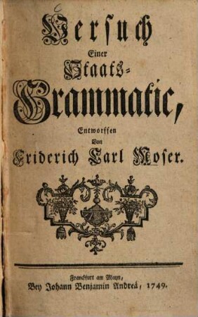 Versuch einer Staats-Grammatic