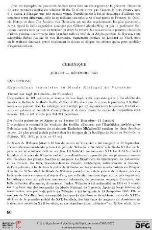 Chronique (Juillet-Décembre 1962)