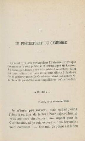 II. Le protectorat du Cambodge
