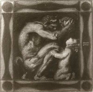 Satyr mit Traube und Kind