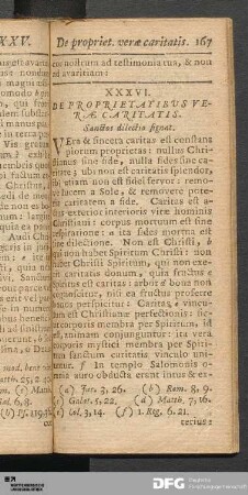 XXXVI. De Proprietatibus Veræ Caritatis.