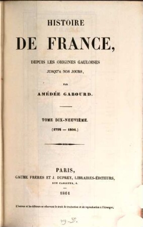 Histoire de France, depuis les origines gauloises jusqu'à nos jours, 19