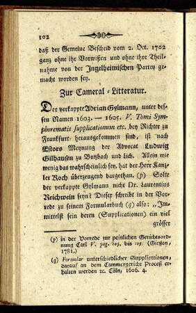 Zur Cameral-Litteratur