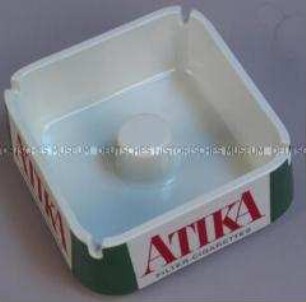 Aschenbecher (groß) mit Werbeaufdruck für "Atika"-Zigaretten