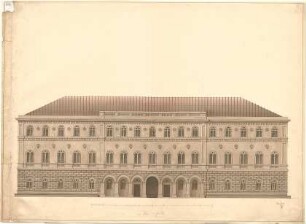 Métivier, Jean Baptiste; München; Wittelsbacher Palast - Eingangsfassade (Aufriss)