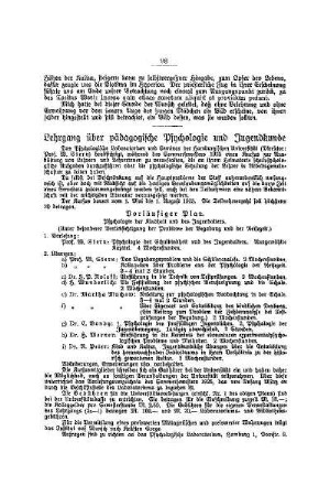 Lehrgang über pädagogische Psychologie und Jugendkunde