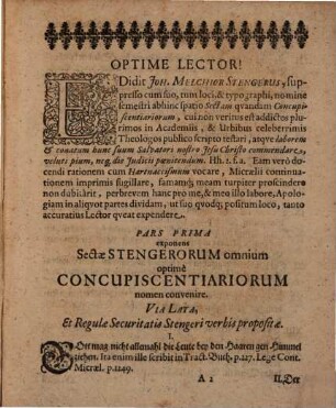 De nova Secta Concupiscentiariorum : ad continuationem historiae ecclesiasticae Micraelii appendix