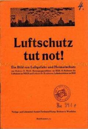 Heft mit Anleitungen zum Luftschutz