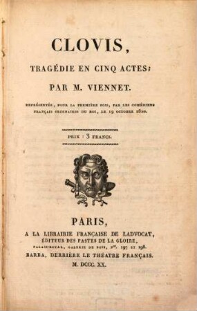 Clovis : tragédie en cinq actes