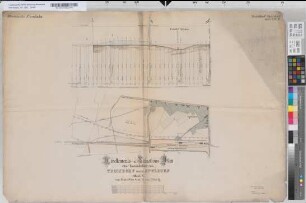 Rheinische Eisenbahn Troisdorf-Speldorf Meile V, Bl. II. Nivellements- und Situationsplan einer Eisenbahnlinie von Troisdorf nach Speldorf. Meile V [am Bahnhof Opladen]. Der Baumeister gez. Franke. Autogr. Cd. 17.8.[18]72. Reiss