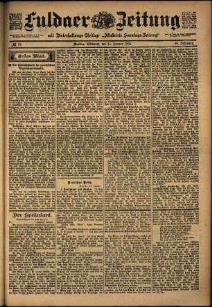 Erste Ausgabe vom Mittwoch, den 15. Januar 1902.