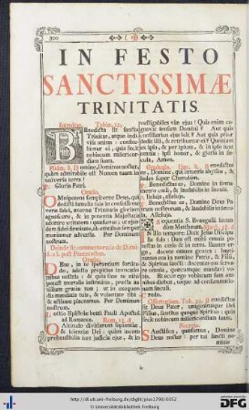 In Festo Sanctissimae Trinitatis.