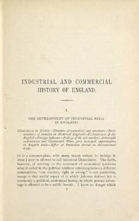 The industrial and commercial history of England : lectures delivered to the University of Oxford