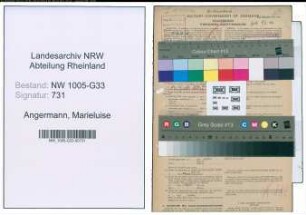 Entnazifizierung Marieluise Angermann , geb. 03.04.1903 (Lehrerin)