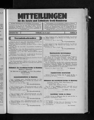 Jahrgang 1933, Hamburg, den 16. April, Nummer 16