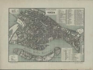Stadtplan von Venedig, ca. 1:9 000, Lithographie, 1897