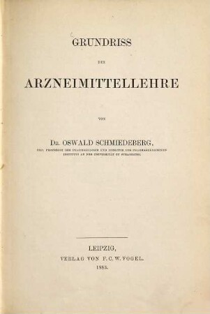 Grundriss der Arzneimittellehre