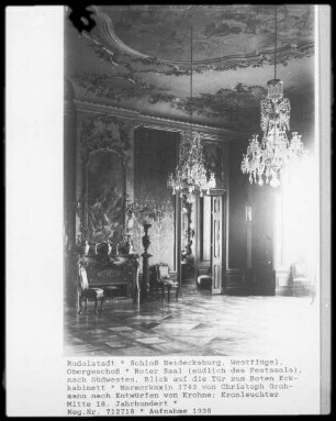 Schloss Heidecksburg — Westflügel — Rotes Appartement — Roter Saal