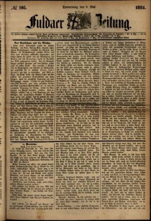 Ausgabe vom Donnerstag, den 08. Mai 1884.