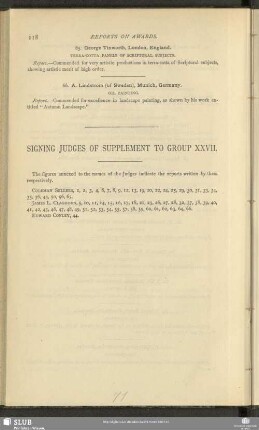 Signing Judges Of Supplement To Group XXVII.