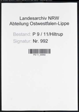 Sterberegister Standesamt Hiltrup