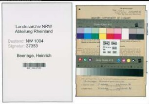 Entnazifizierung Heinrich Beerlage , geb. 31.07.1890 (Berufschuldirektor)