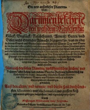 Ein new außerlesen Planetenbuch