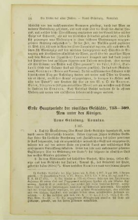 Erste Hauptperiode der römischen Geschichte, 753-509. Rom unter den Königen