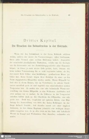 Drittes Kapitel. Die Ursachen des Seitendruckes in der Erdrinde
