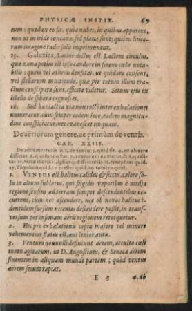 De aeriorum genere, ac primum de ventis. Cap. XXIII.