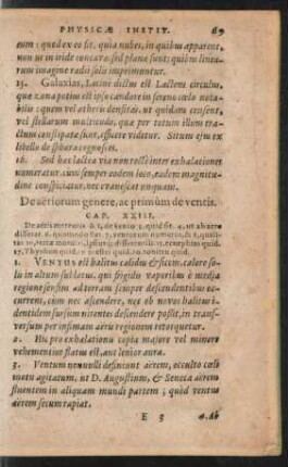 De aeriorum genere, ac primum de ventis. Cap. XXIII.