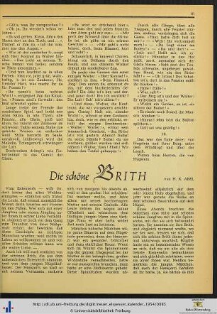Die schöne Brith.