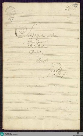 Symphonies - Mus. Hs. 177 : vl (2), vla, cor (2), b; D