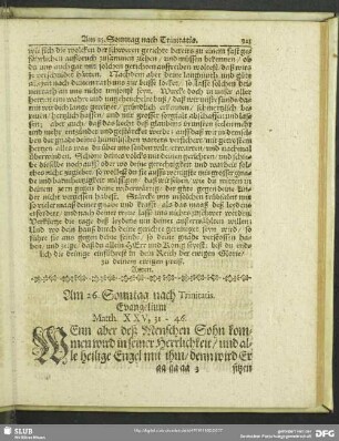 Am 26. Sonntag nach Trinitatis. Evangelium Matth. XXV. 31-46.