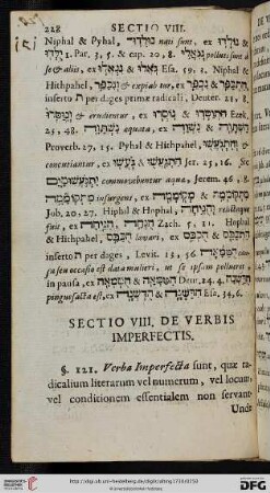 Sectio VIII: De Verbis Imperfectis