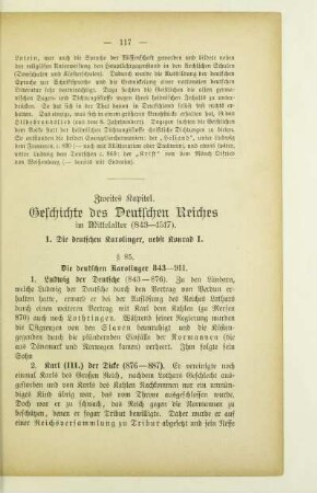 Zweites Kapitel. Geschichte des Deutschen Reiches im Mittelalter (843-1517)