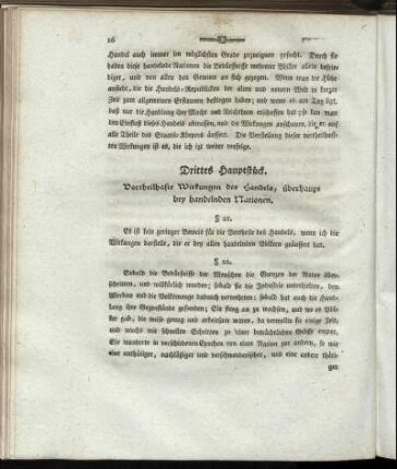 Drittes Hauptstück. Vortheilhafte Wirkungen des Handels, überhaupt bey handelnden Nationen