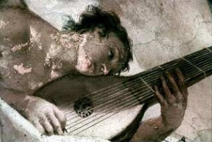 Die heilige Cäcilie musiziert mit Engeln
