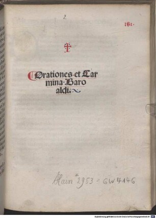 Orationes et carmina : mit Widmungsvorrede des Autors an Martin Mares