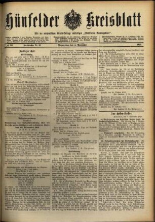 Ausgabe vom Donnerstag, den 04. November 1915.