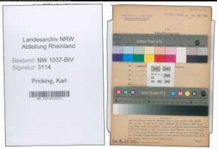 Entnazifizierung Karl Pricking , geb. 24.02.1904 (Studienrat)