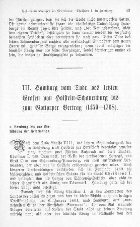 1. Hamburg bis zur Einführung der Reformation.